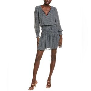 VELVET BY GRAHAM & SPENCER Gelila Drop Waist Blue Mini Dress Size Large NWT